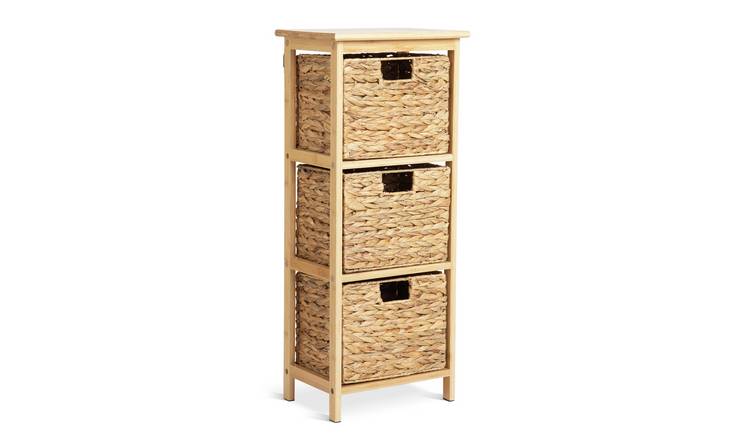 Habitat Bamboo 3 Drawer Bathroom Storage Unit - Natural