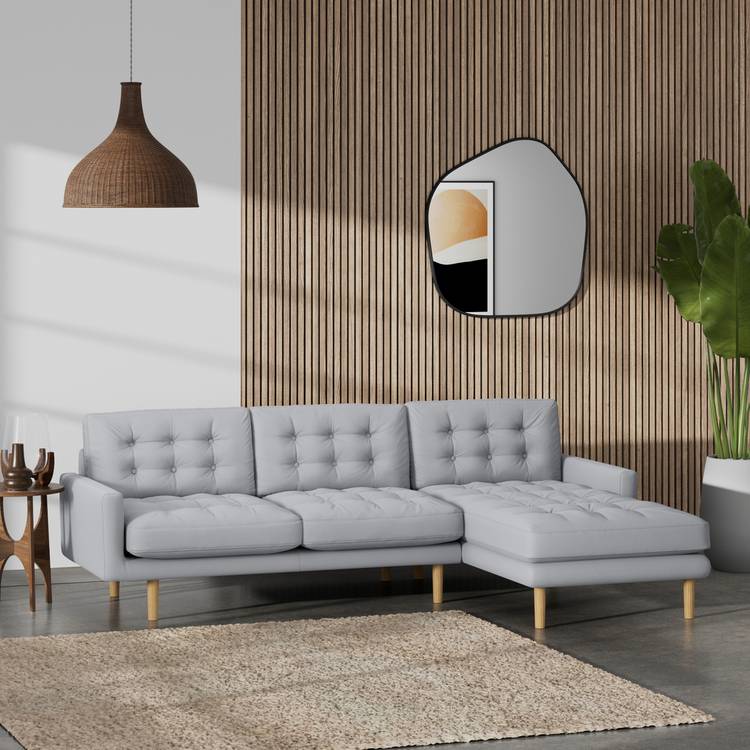 Habitat Fenner Right Hand Corner Sofa - Grey - Ash Leg 0