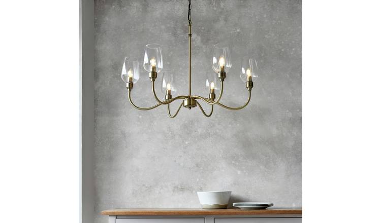 Shore Light Lauton Metal 6 Light Chandelier - Antique Brass