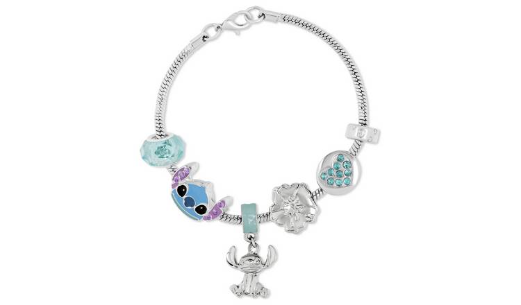 Disney Stitch Silver Plated Charm Bracelet 