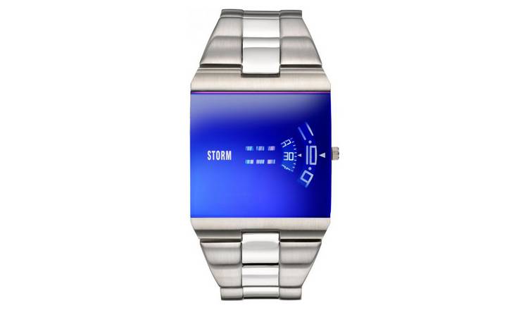 STORM New Remi Square Stainless Steel Blue Dial Watch