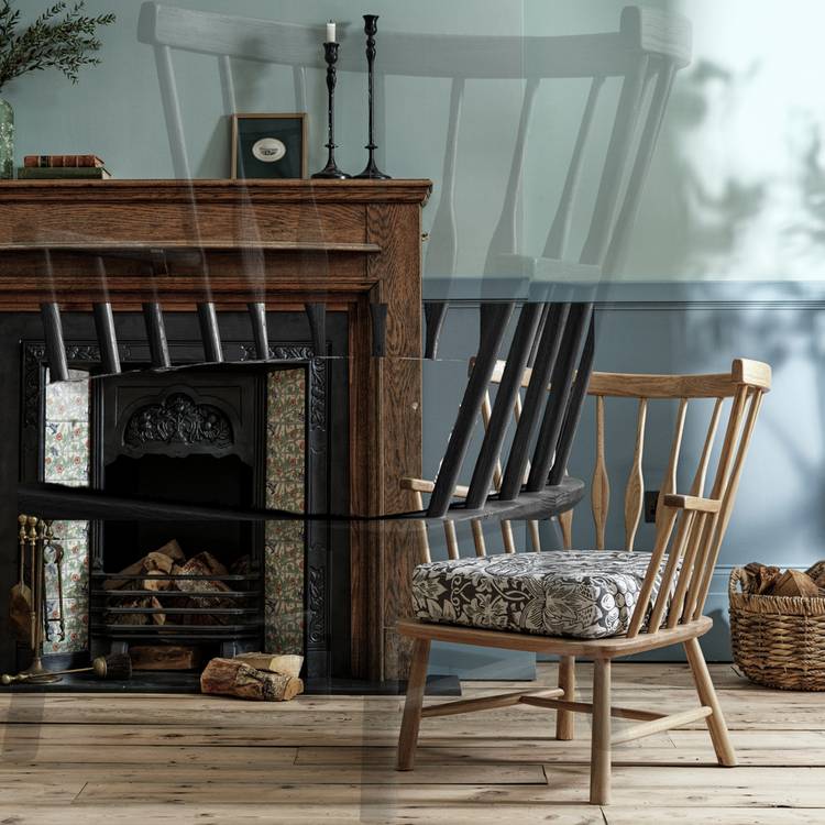 Habitat x Morris & Co. Canterbury Oak Armchair - Black 0