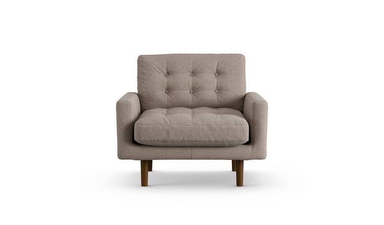 Habitat Fenner Fabric Armchair - Mocha - Dark Leg