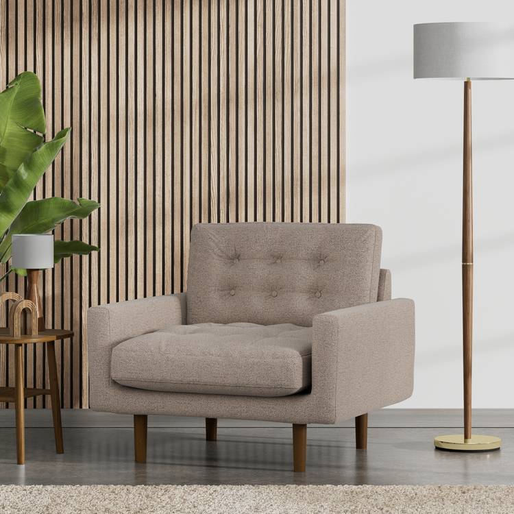 Habitat Fenner Fabric Armchair - Mocha - Dark Leg 0