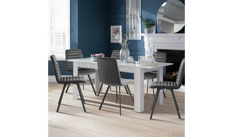 Argos Home Miami Extending Table & 4 Charcoal Chairs