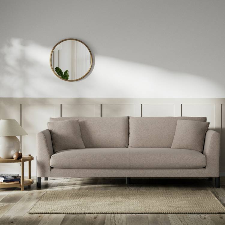 Habitat Aston Fabric 4 Seater Sofa - Mocha - Black Leg 0