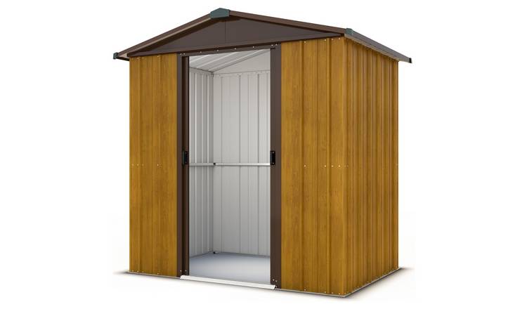 Yardmaster Metal Wood Effect Shed - 6 x 4.5ft 