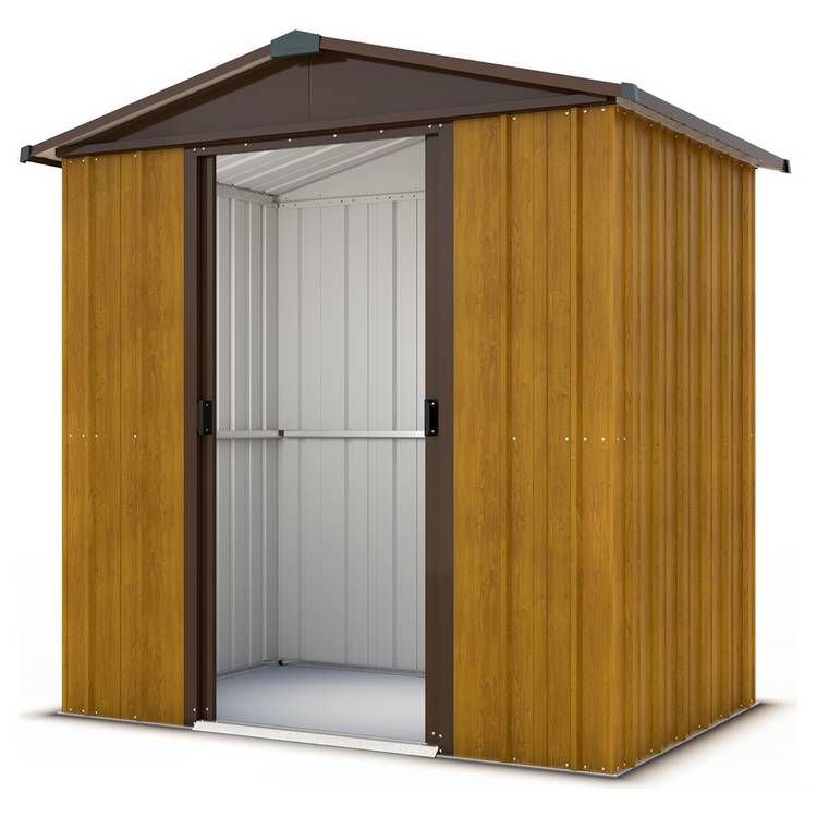 Yardmaster Metal Wood Effect Shed 6 x 4ft 0