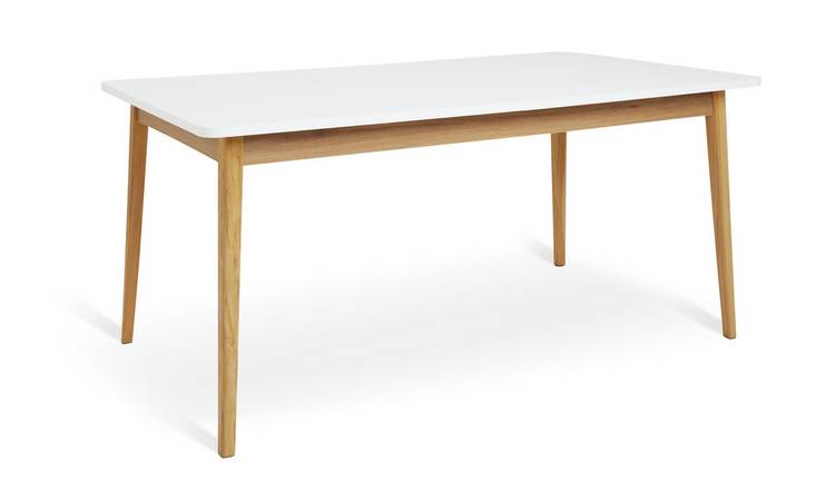 Habitat Sylas Extending 6-8 Seater Dining Table- White & Oak