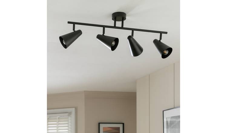 Habitat Steel 4 Lights Spotlight Bar - Black