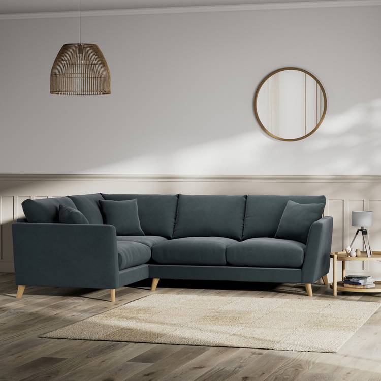 Habitat Lomond Left Hand Corner Sofa - Charcoal - Ash Leg 0