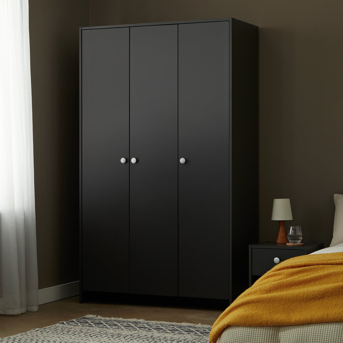 Argos Home Seville 3 Door Wardrobe - Anthracite