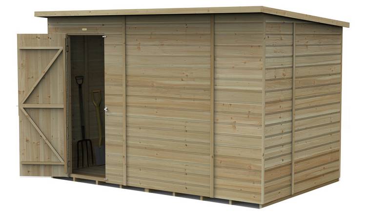 Forest Beckwood Shiplap Windowless Pent Shed - 10 x 6ft