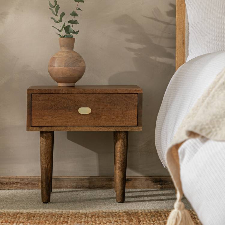 Habitat Armi 1 Drawer Bedside Table - Mango 0
