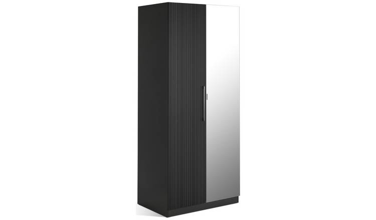 Habitat Hamburg Linear 2 Door Wardrobe - Dark Grey