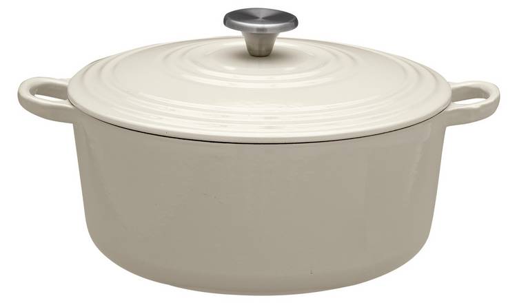 Habitat 5.3 Litre Cast Iron Casserole Dish - Cream