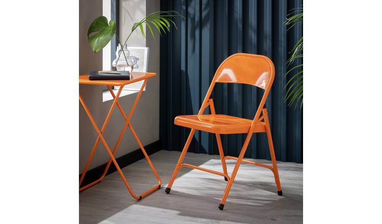 Habitat Macadam Metal Folding Chair - Orange