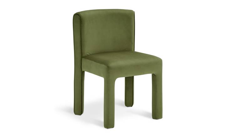 Habitat Bastian Velvet Dining Chair - Green