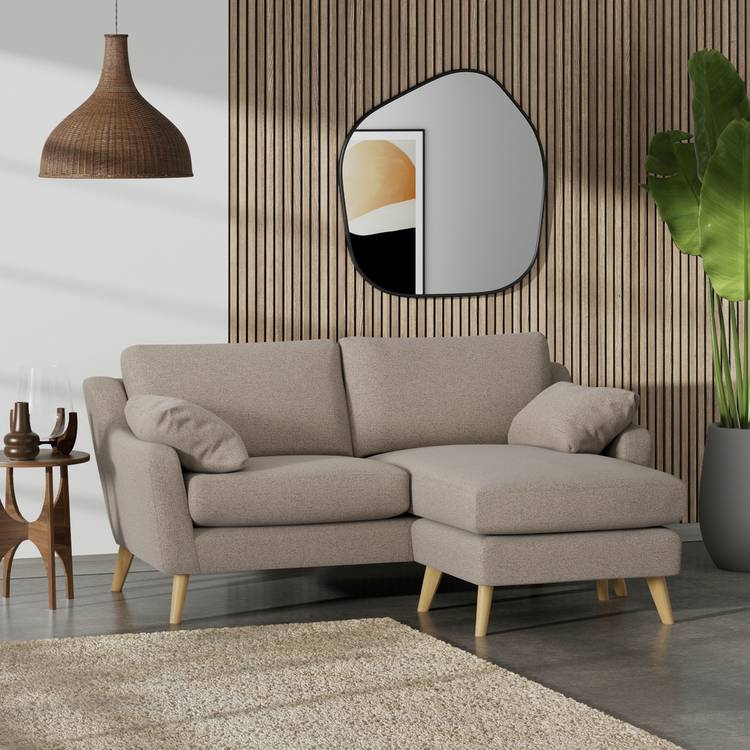 Habitat Ivor Right Hand Corner Sofa - Mocha - Ash Leg 0