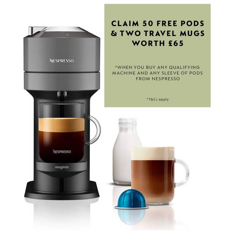 Nespresso Vertuo Next by De'Longhi Pod Coffee Machine - Grey 0