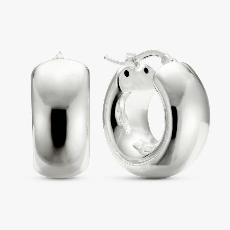Revere Sterling Silver Polished Classic Hoop Earrings 0