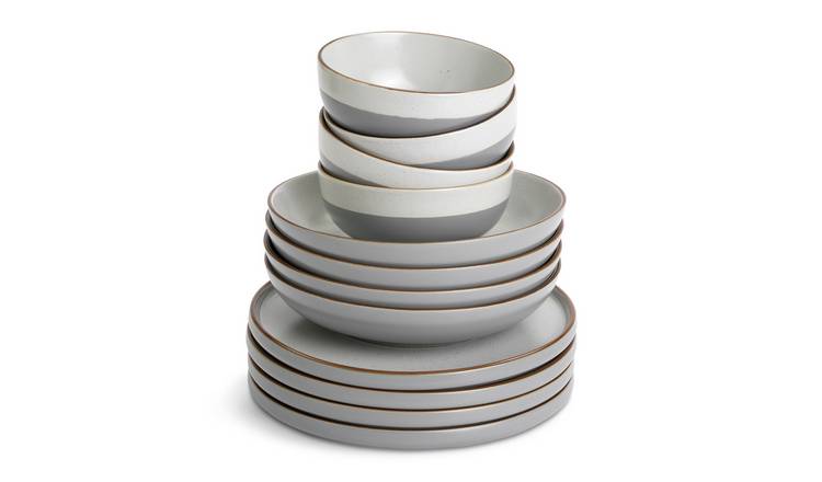 Habitat Loft Speckle 12 Piece Dinner Set - Grey