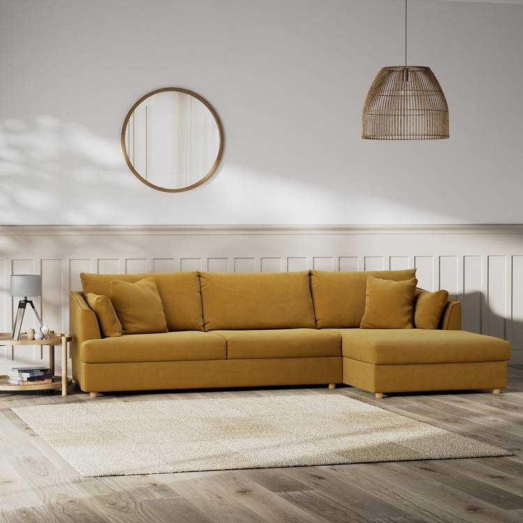 Habitat Holmfirth Right Hand Corner Sofa - Gold 0