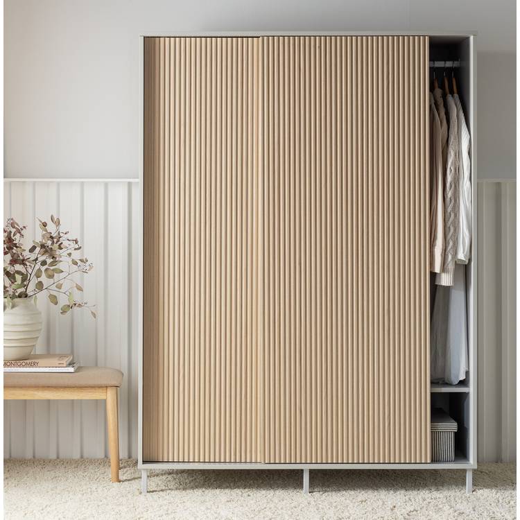 Habitat Palma 2 Door Sliding Wardrobe - Oak 0