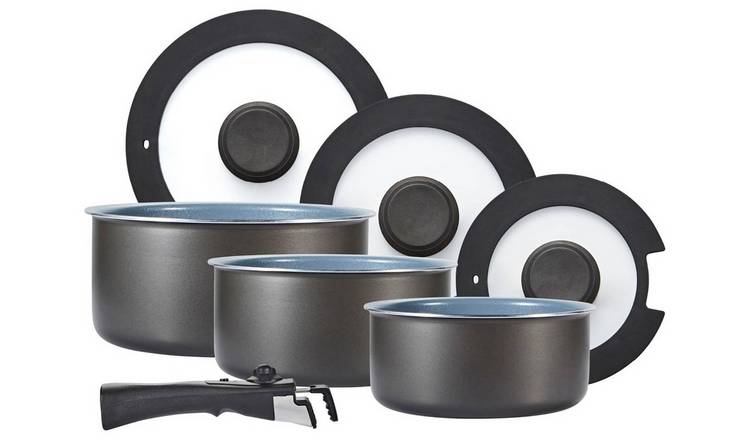 Tower Freedom 7 Piece Aluminium Pan Set - Grey