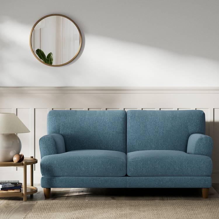 Habitat Askem Fabric 2 Seater Sofa - Blue - Dark Leg 0