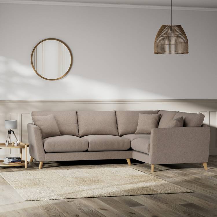 Habitat Lomond Right Hand Corner Sofa - Mocha - Ash Leg 0