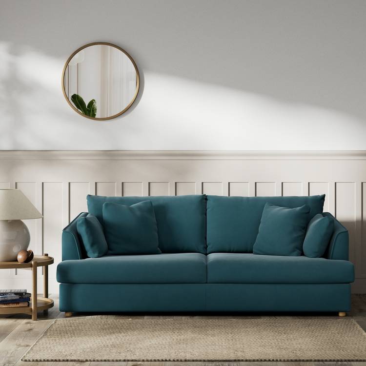 Habitat Holmfirth Fabric 3 Seater Sofa - Teal  0