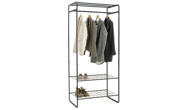 Buy Argos Home Clothes Rail with Shelves - Black | Clothes rails and ...