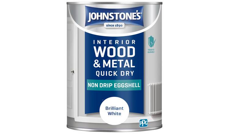 Johnstone's Quick Dry Eggshell Paint 1.25L - Brilliant White