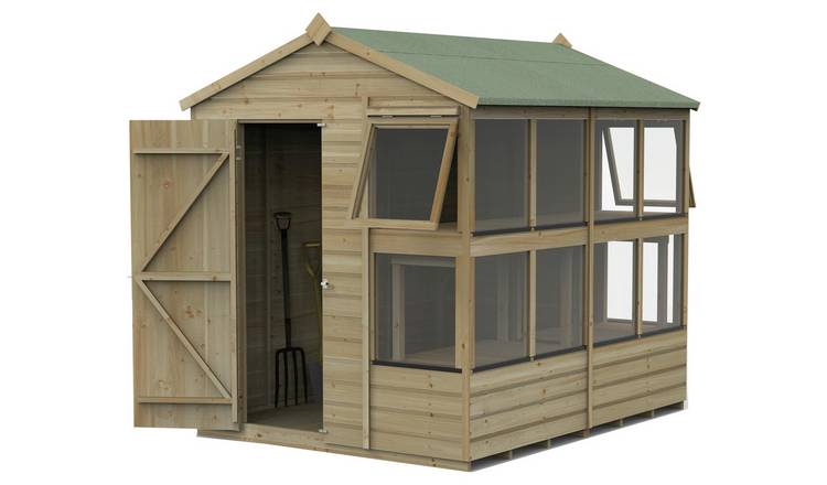 Forest 4Life Shiplap 10 Windows Apex Shed - 8 x 6ft