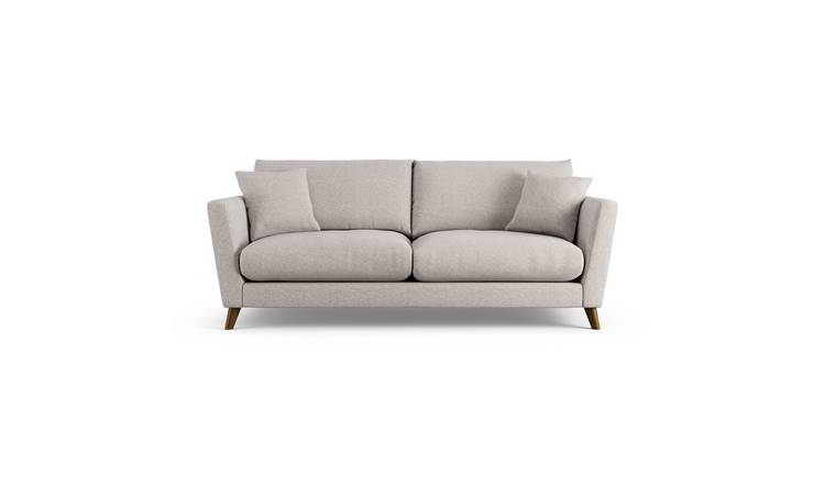 Habitat Lomond Fabric 4 Seater Sofa - Natural - Dark Leg