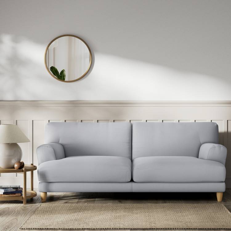 Habitat Askem Fabric 3 Seater Sofa - Grey - Ash Leg 0