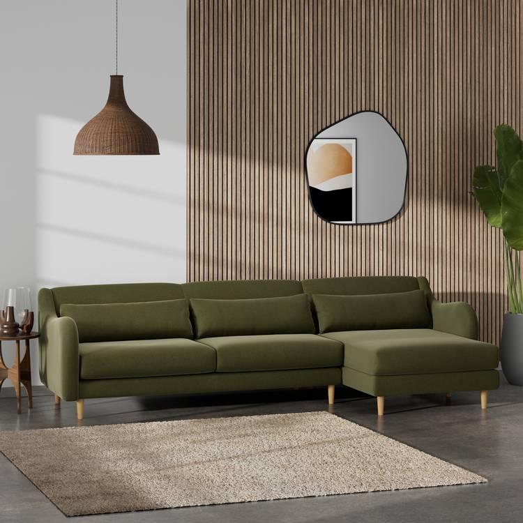 Habitat Turnmill Right Hand Corner Sofa - Moss Green 0