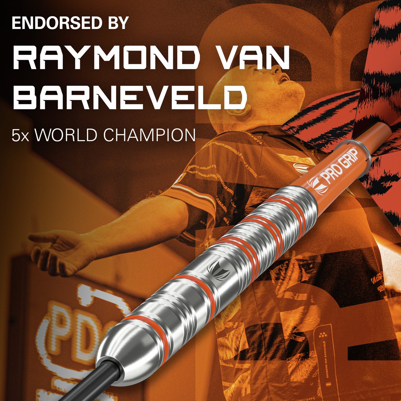 Target Darts Raymond Van Barneveld RVB 24G 80% Wolframstahlspitze Darts-Set – 9 Pro Grip Schäfte – 9 Pro Ultra Flights – Dart-Brieftaschen-Set