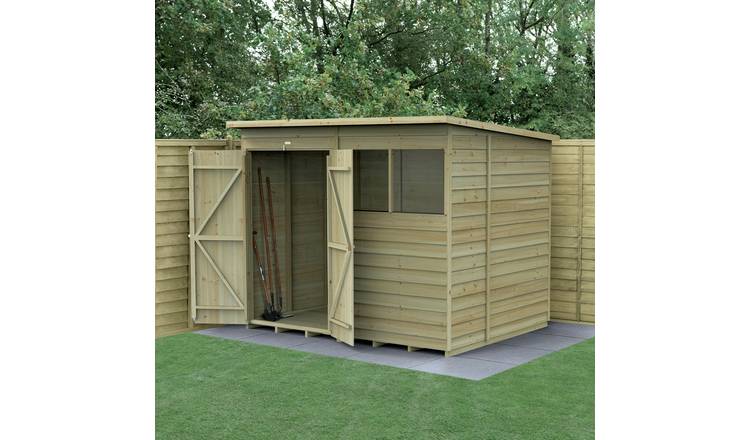 Forest 4Life Overlap 2 Windows Pent Shed - 8 x 6ft