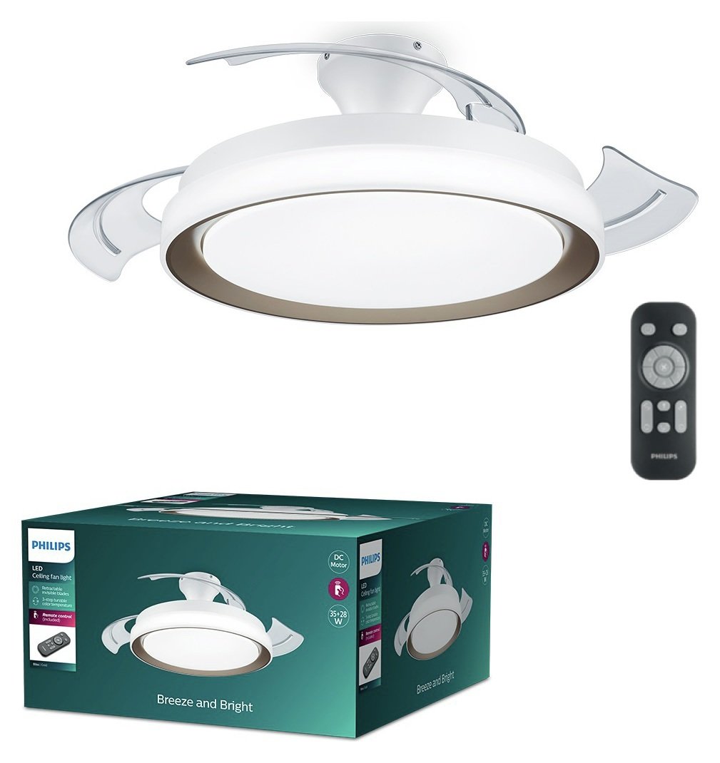 Philips Bliss Remote Control Metal LED Ceiling Fan - Gold
