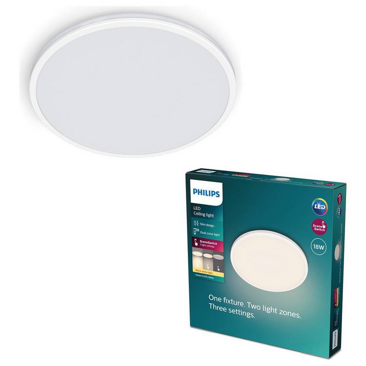 Philips Ozziet LED Flush to Ceiling Light - White 0