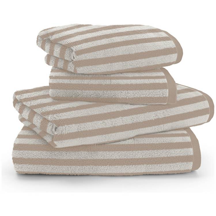 Habitat Neutral Stripe 4 Piece Towel Bale 0