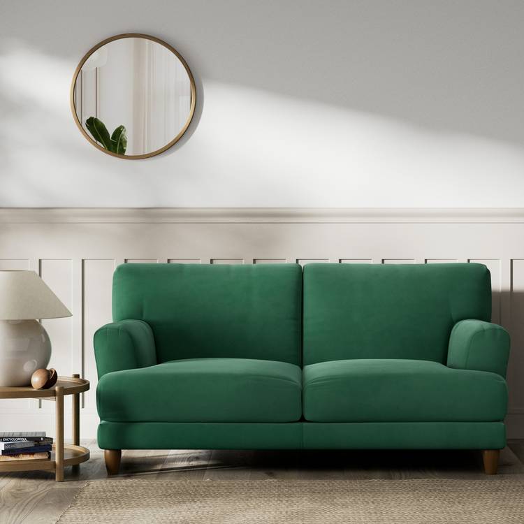 Habitat Askem Fabric 2 Seater Sofa - Green - Dark Leg 0