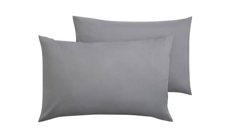 Home Essentials Soft Touch Standard Pillowcase Pair - Grey