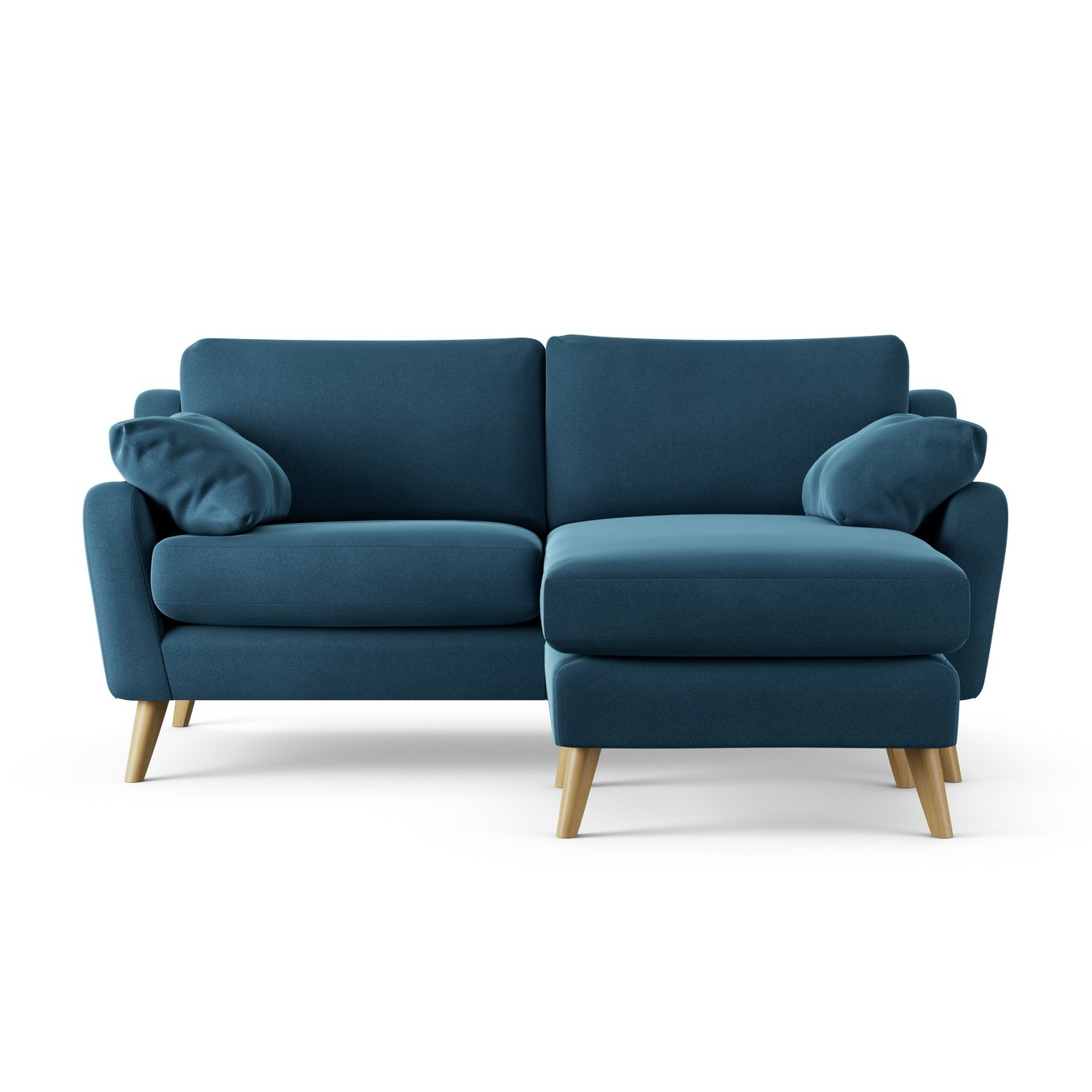 Habitat Ivor Right Hand Corner Sofa - Ink Blue - Ash Leg