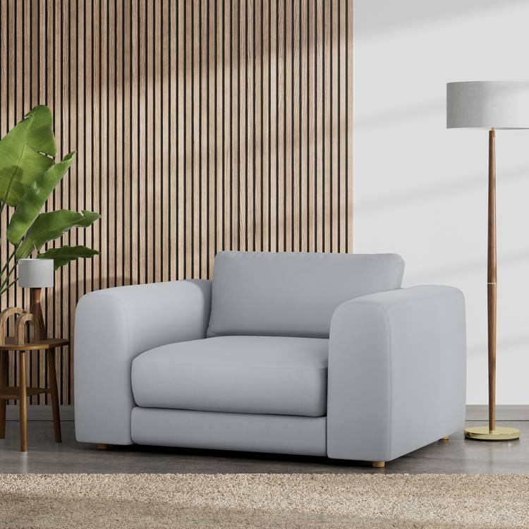Habitat Ayr  Fabric Cuddle Chair - Grey 0