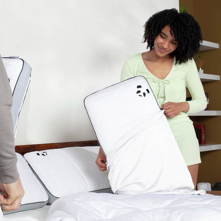 Panda Bamboo Standard Pillowcase Pair - White 0