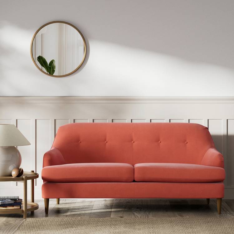 Habitat Frome Fabric 2 Seater Sofa - Papaya - Dark Leg 0
