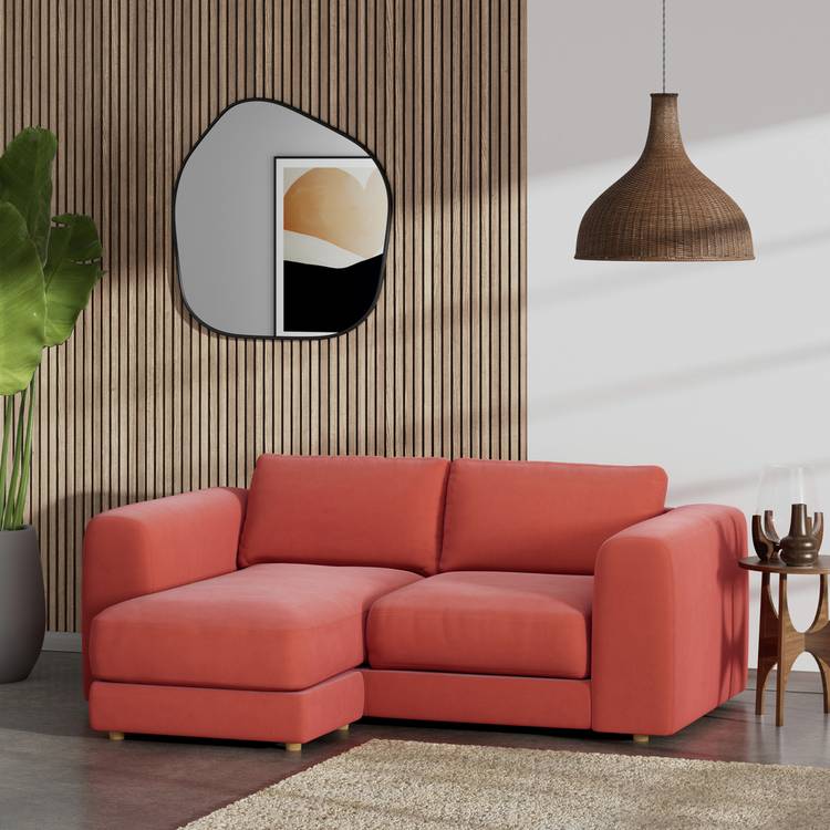 Habitat Ayr Reversible Corner Sofa - Papaya - Ash Leg 0